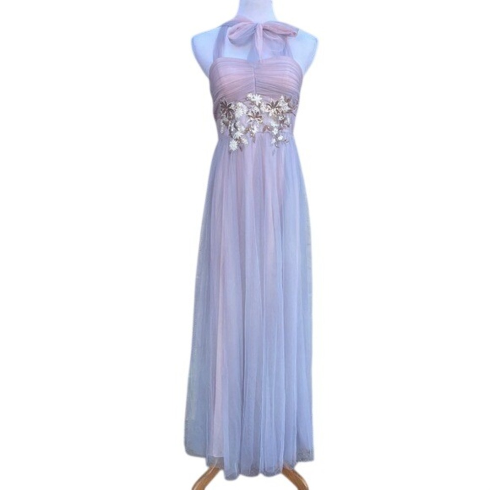 Ever-Pretty Gown Womens 8 Halter‎ Neck Lavender Pink Floral Sequin NEW